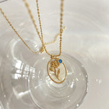 Födelsemånad Blomma Halsband-Jewelry for women-Hemnix-Mars-45cm-Hemnix