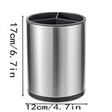 Carvallo bestickhållare i rostfritt stål | Med avvattningsbehållare och stativfötter | Kökorganisator för skedar, gafflar och knivar | 12 × 10 cm Carvallo