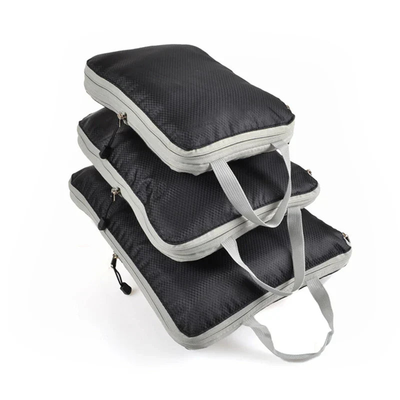 Carvallo Resväskor Set | 3-delat Komprimerbart | Lätt & Andningsbart | Med Fönster Carvallo