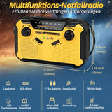 Nödsituation-Radio med vev & sol – Bärbart dynamo-radio med powerbank & LED-ficklampa Carvallo