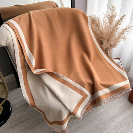 Savéra Randig Dubbelsidig Poncho Schal Carvallo