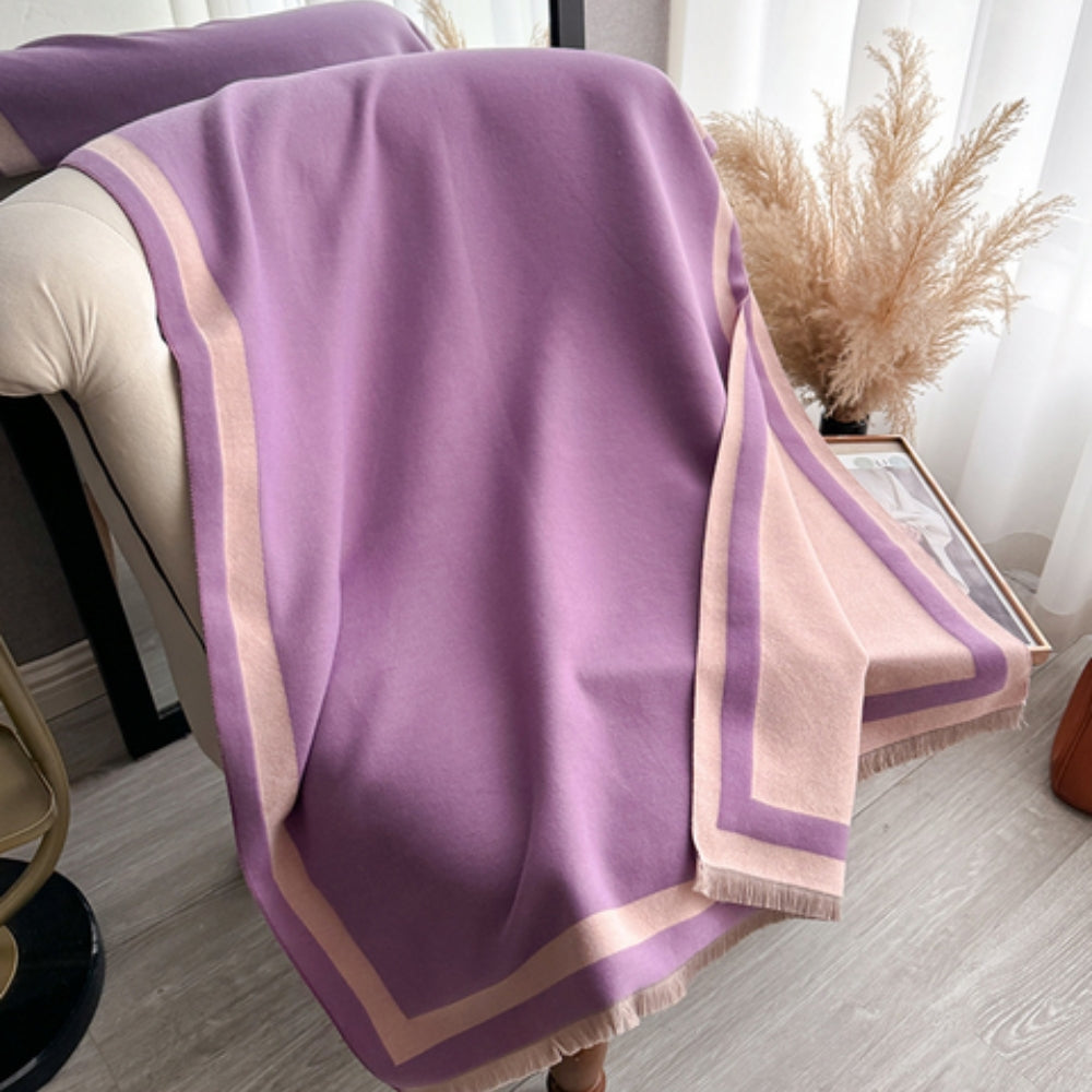 Savéra Randig Dubbelsidig Poncho Schal Carvallo