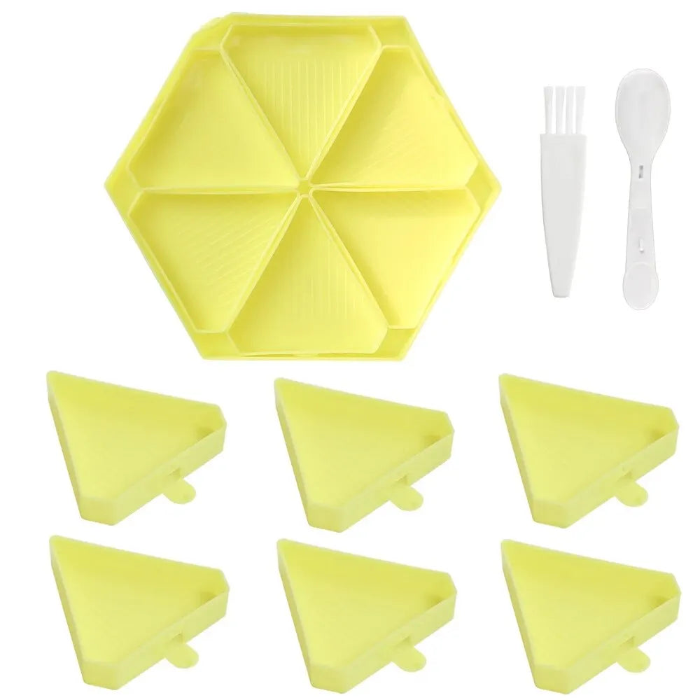 Carvallo 6-Fack Palettset | Sexkantig Diamond Painting-skål | Organizer för stenar & pärlor | Inklusive sked & borste Carvallo