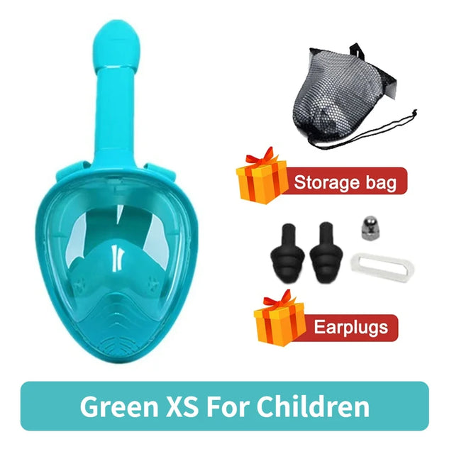Carvallo Snorkelmask Helansikte | 180° Panorama View | Anti-dimma & läcksäker | För barn, ungdomar & vuxna Carvallo