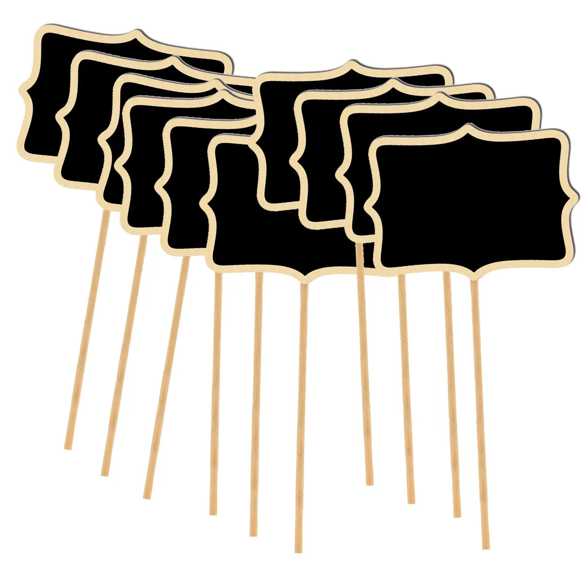 Carvallo GreenNote Wood | 10-pack tavlor av trä | Återanvändbara trädgårdsmarkörer för rabatter, krukor & balkong Carvallo