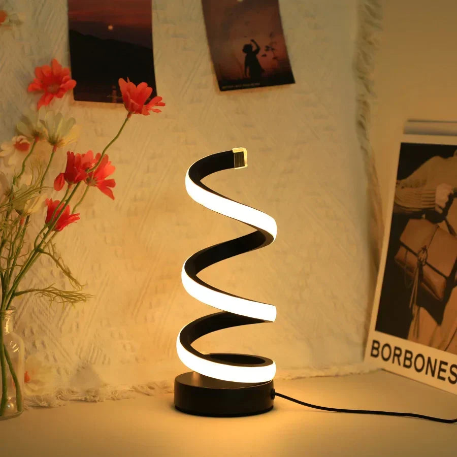 Moderna spiral-LED-bordslampa Carvallo