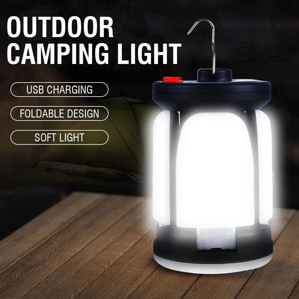 Carvallo Solar Campinglampa | USB & Solenergi Laddning | 6 Ljuslägen | Fällbar & Powerbank – 1000 Lumen Carvallo