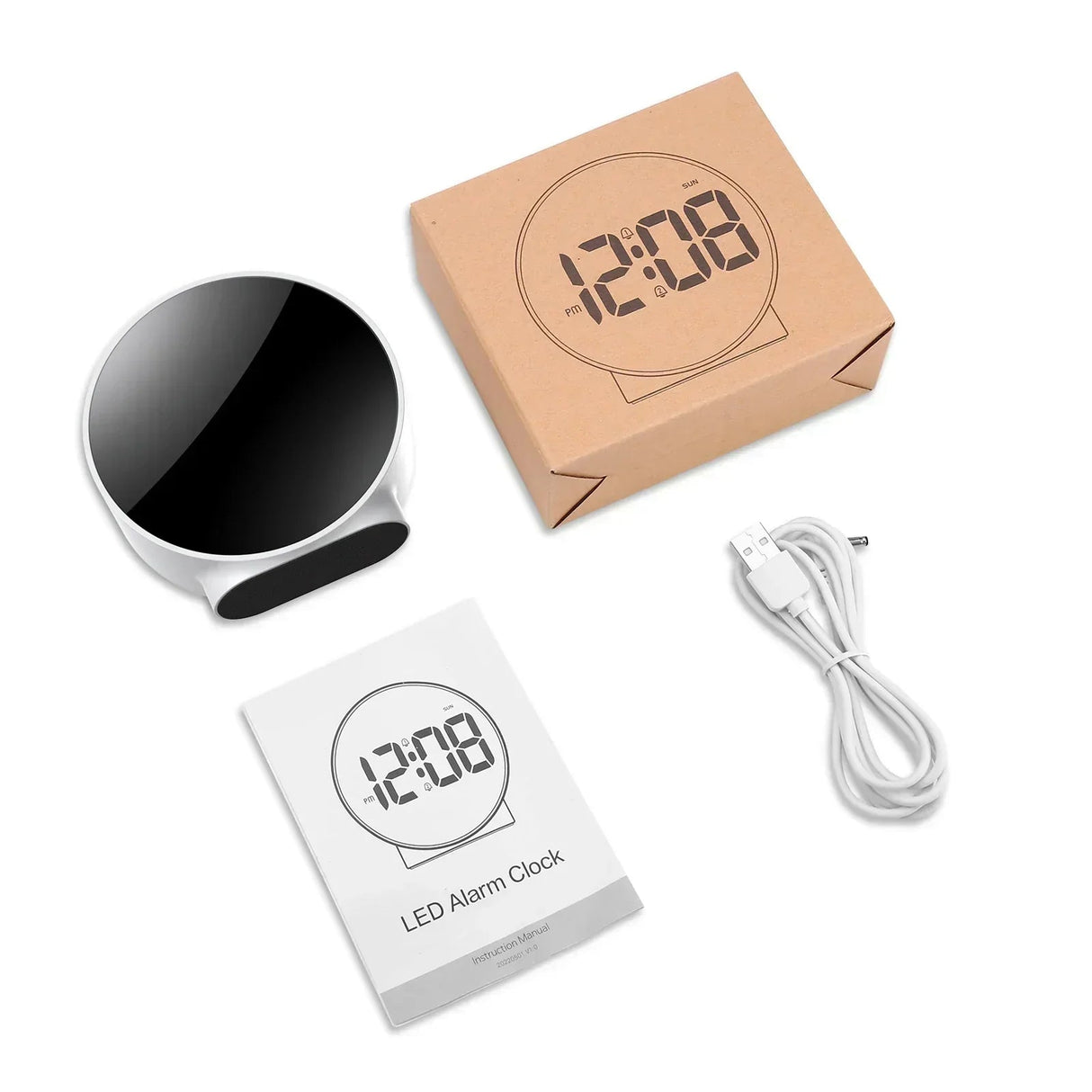 Modern LED digital skrivbordsklocka — Dimbar display med alarm, nattlampa och USB-strömförsörjning MILA Sverige