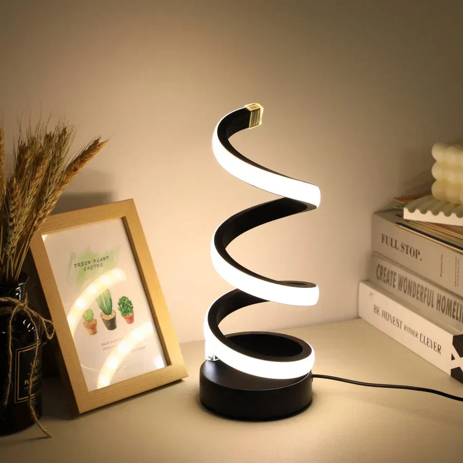 Moderna spiral-LED-bordslampa Carvallo