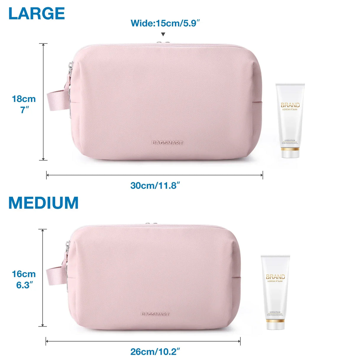 Carvallo Vattentät Kosmetiktasche för Damer & Herrar | Lätt Kulturväska i S/M/L | Resetillbehör för Personvård & Smink | Unisex Resa Organizer Carvallo