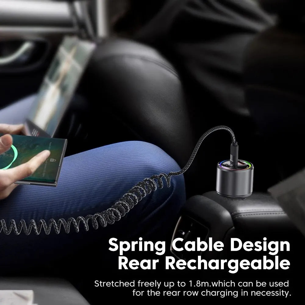 Carvallo-C på Carvallo-C Kabel Voltavo| 100W Snabbladdning | Spiral kabel med LED-display | 1,8 m Deformbar Carvallo