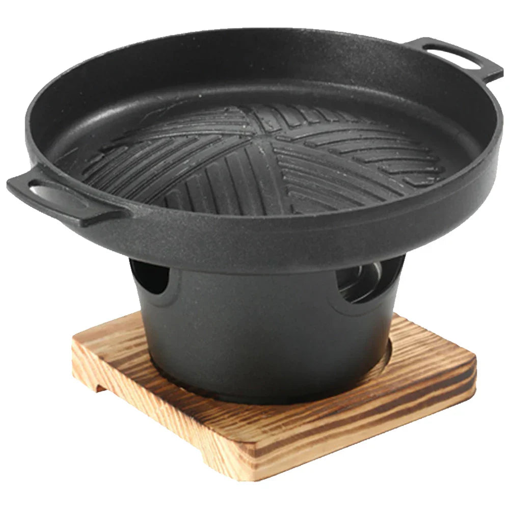 Carvallo Japanesisk Mini-Grill med Alkoholkamin | Bärbar Bordsg grill utan rök | Kompakt och beläggningsfri | För Camping och Balkong Carvallo