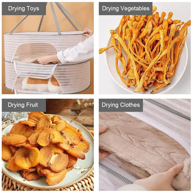 Carvallo Hängande Torkställ | 3 Nivåer | Fällbar & Platsbesparande | För Kryddor, Kläder & Livsmedel Carvallo