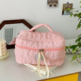 Carvallo Vadderad KosmetiskPåse i Bomull | MakeupPåse med Dragkedja för Damer | Resekulturpåse med Blommönster & Inre Fack Carvallo