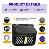 Carvallo | Solar-Insektutrotare med LED-ljus | UV-myggholk för trädgård och terrass | 2 driftslägen | Vattentät Carvallo