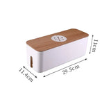 Carvallo OrgaWood | Skrivbordsorganisatör i trä och plast | För laddare, kablar och tillbehör | 29,5×11,4×11 cm Carvallo