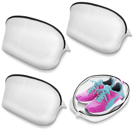 Carvallo tvättnät & rese-sko väska av mesh | Rivstarka & skyddande | Med dragkedja | 42×24×24 cm Carvallo