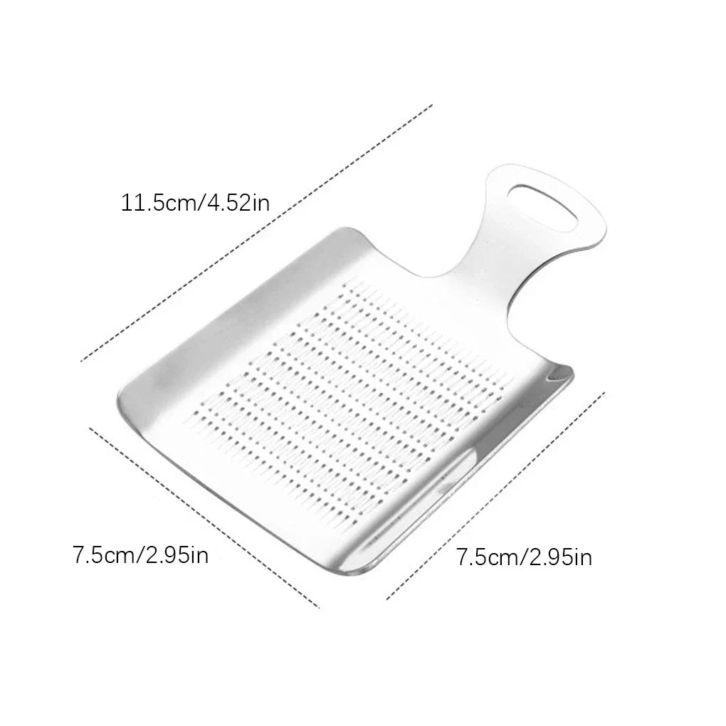 Carvallo ProSteel rostfritt stål ingefärare med handtag | Vitlök- & Wasabi-rivare | Kökverktyg för rotgrönsaker & frukt Carvallo