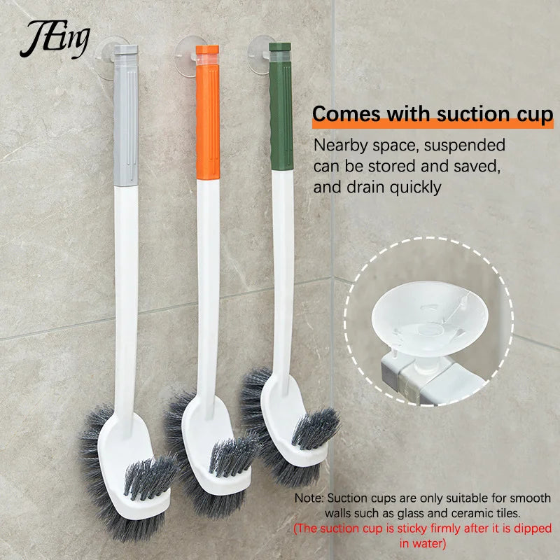 Carvallo WC-borste | Dubbelsidig toalettborste med långt handtag | Djup rengöring & Hygienisk | Platsbesparande hängande Carvallo