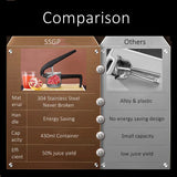 Carvallo Manuell Saftpress i rostfritt stål | Patenterad design | 50 % högre juiceutbyte | För citrus, granatäpple & mer Carvallo