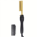 Carvallo Elektrisk Kopparkam | 2-i-1 Raka- & Lockstylare | För rakt & locksigt hår | Snabbuppvärmning Carvallo