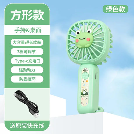 Carvallo-Handventilator BreeziPop | USB-laddning | Tyst & Bärbar | Söt tecknad design Carvallo