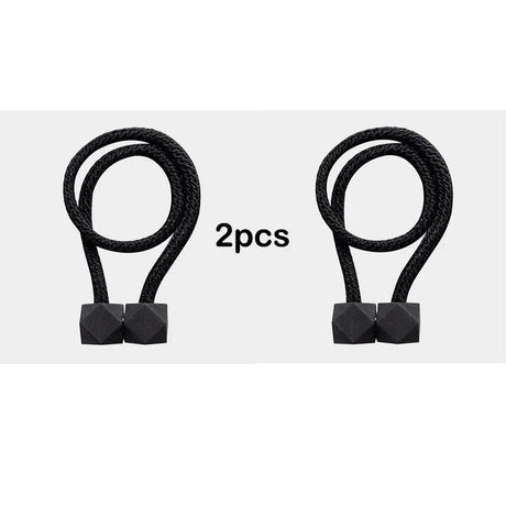 Carvallo gardinstång med magnet | 2-pack | Tjock rep-design & Stark grepp | För vardagsrum, sovrum & kök Carvallo