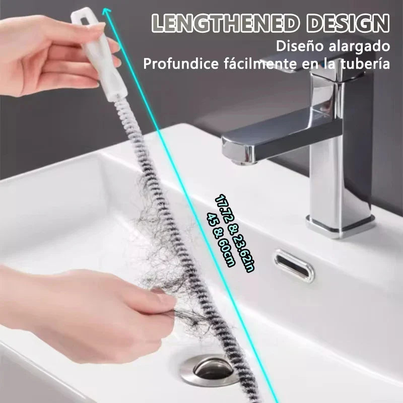 Carvallo Rörrensare Borste | Flexibel Avloppsrensare för Kök & Bad | 45/65 cm Längd | Återanvändbart Rengöringsverktyg Carvallo