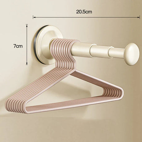 Carvallo FlexiHang | Teleskopfäste med sugkopp | Justerbar & borrfri | För badrum, hall & tvättstuga Carvallo