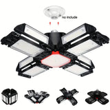 Carvallo LED Garage Lamp | Foldable Ceiling Light with 3–12 Adjustable Panels | E27 Socket | 6500K Daylight – For Workshop, Warehouse & Garage Carvallo