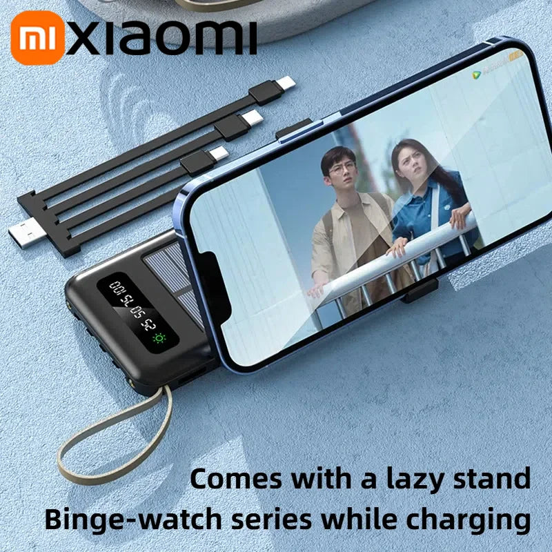 Carvallo SolarCore 50K Solkraftbank 50.000 mAh | Med campingljus, 4 laddkabel och Dual USB | Snabbladdningsfunktion & utomhuskompatibel Carvallo