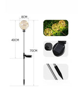 Carvallo GlowSphere Solarbollträdgårdslampa 70 cm | LED-landskapsljus | Jordspett | Väderbeständig Carvallo