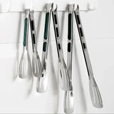 Carvallo köks tongs rostfritt stål med silikonhandtag | 3 storlekar för grill & kök | Anti-glid & värmebeständig | Silver & mörkgrön Carvallo