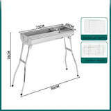 Carvallo Stort kolgrill i rostfritt stål | Hopfällbar & Bärbar | Utan montering | Med handtag | För trädgård & camping Carvallo