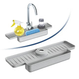 Carvallo-Ablagematte AquaSlope | Stänkskydd & avlastningsställ för diskbänk & handfat | Justerbar & mögelfri | 41 × 14 × 5 cm Carvallo