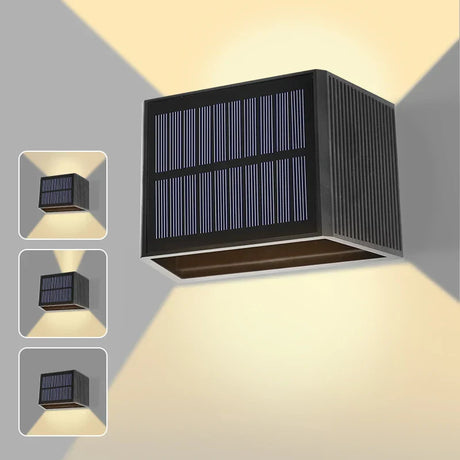 Carvallo Solar LED Vägglampa Utomhus | IP65 Vattentät | Skymningssensor | Upp & Ner Ljus | Varmvit Carvallo