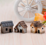 Carvallo FairyHome Set Miniatyrhus 4-pack | Feingård & Dekorationsfigurer | Harts | 2x2x1,5 cm | För DIY & Sagoträdgårdar Carvallo