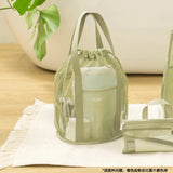 Carvallo MeshBag Kosmetiktasche mit Kordelzug | Stort volym & Fällbar | Nylon-nät | Mörkblå Carvallo