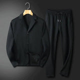 Herrens Tvådelade Set Elegant Design Polyester Hemnix