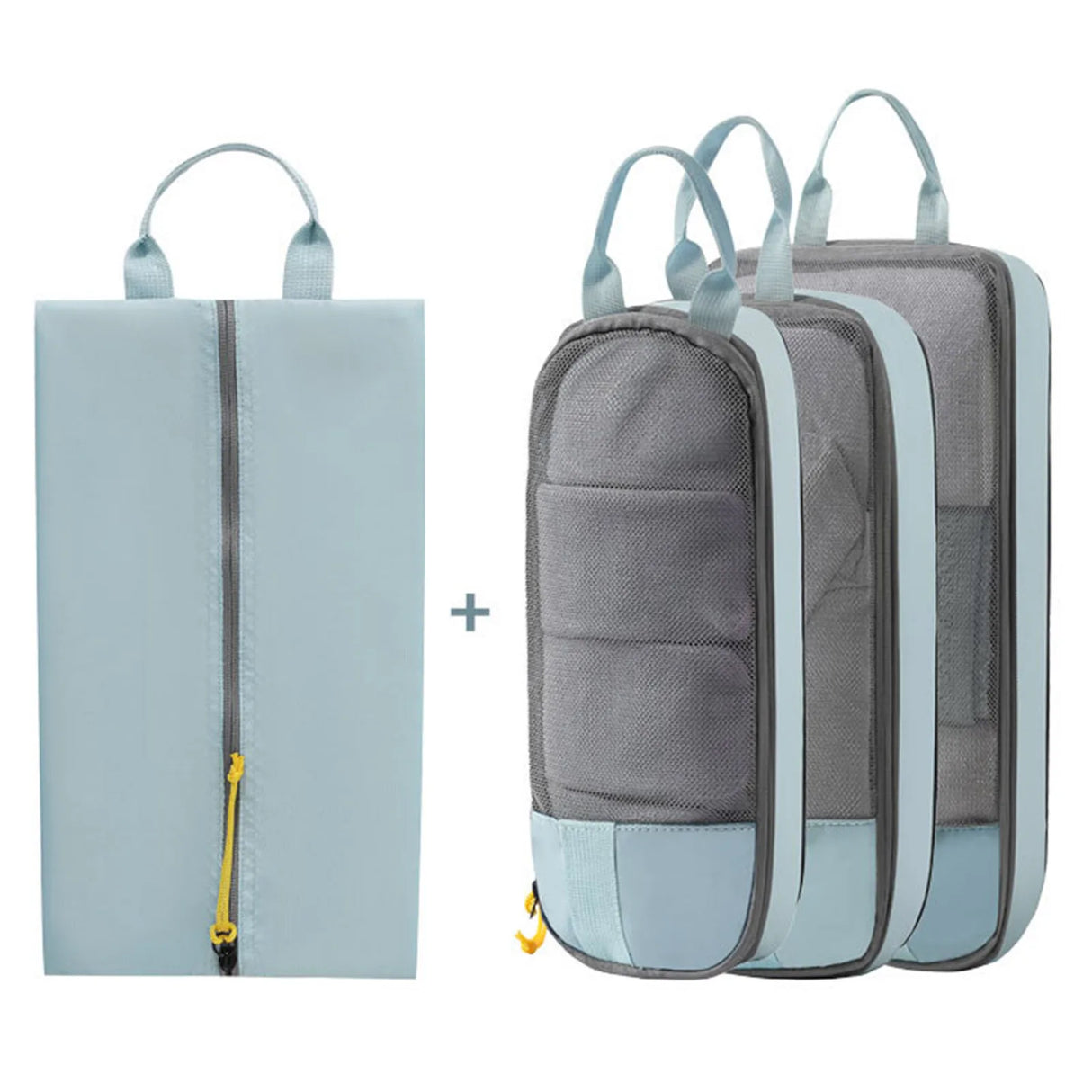 Carvallo Researrangör Set | Kompressionspåsar för kläder & kosmetik | Platsbesparande & rivfast | Oxford-tyg Carvallo