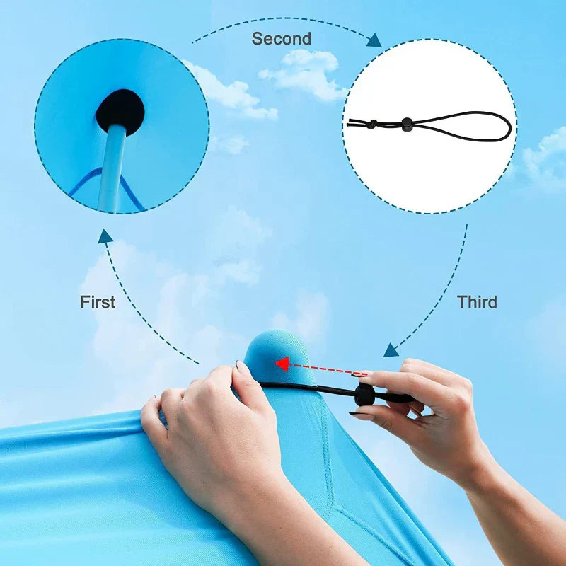 Carvallo Strandmuschel med UV-skydd UPF50+ | Vindtight & Vattentät | För 3–4 personer | 200×200×170 cm Carvallo