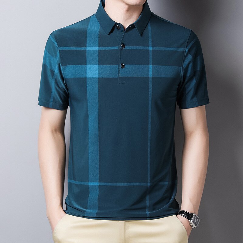 Slim-Fit Plaid Polo för män Bellasverige