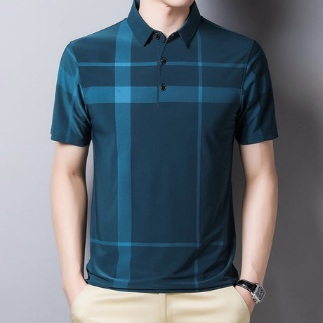 Slim-Fit Plaid Polo för män Bellasverige