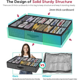 Carvallo Skoförvaringslåda | Underbäddsförvaring för 12 par | Fällbar & Dammtät | Med fönster Carvallo