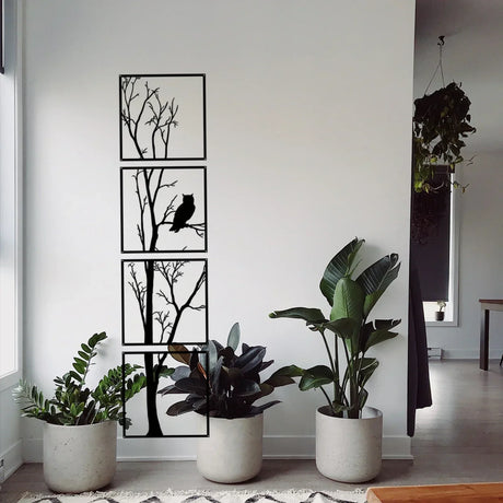 Väggdekoration Träd och Uggla - Minimalistisk och Stilig Carvallo