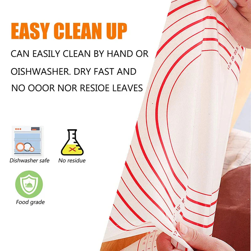 BakeFlex™ Silikonbakmatta | Extra Tjock & Non-stick | Med Måttskala | Perfekt för Utbakning av Deg, Fondant & Bakverk Carvallo