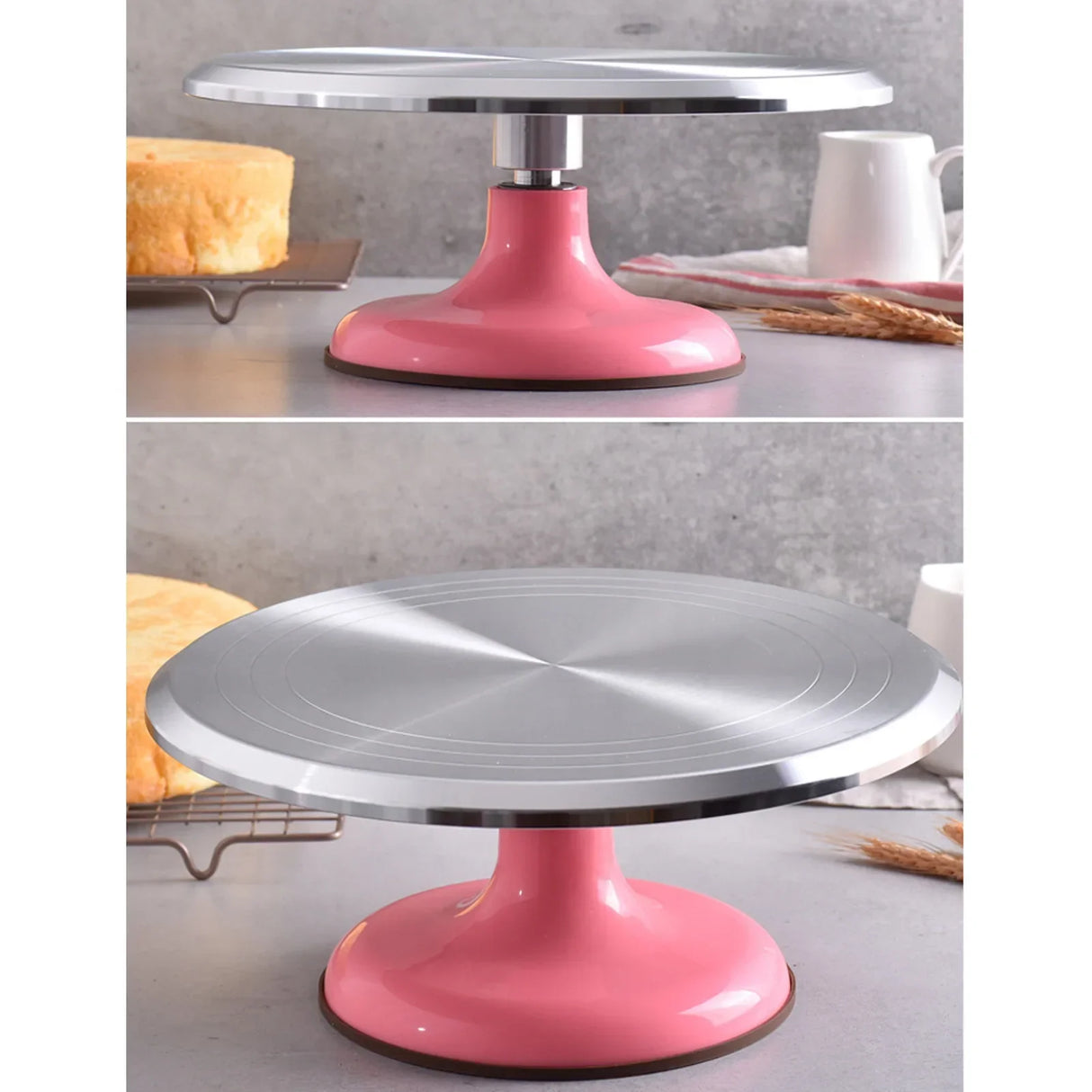 Carvallo Tortendekorteller Aluminium 25 cm | Rutschfest & drehbar | Profi-Kakeldrejeskiva för Bakning & Dekorering Carvallo