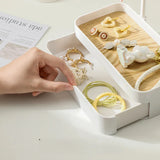 Carvallo | Smyckesorganisatör med trähylla | Smyckeställ för örhängen, armband, halsband & ringar | 23 × 10,2 × 21,1 cm Carvallo