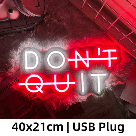 Inspirerande Neon Skylt - "GE INTE UPP" Belysning Carvallo