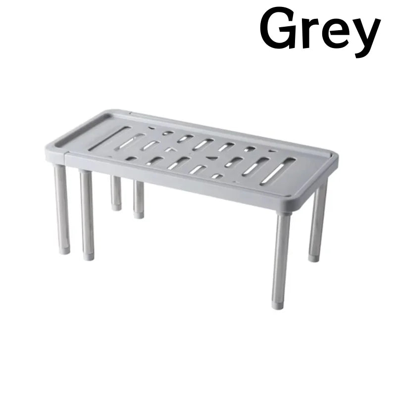 Carvallo Teleskopiskt Köksställ 35–61 cm | Utdragbar Hylla med halkfria fötter | Stabil Förvaring av PP & Rostfritt Stål Carvallo